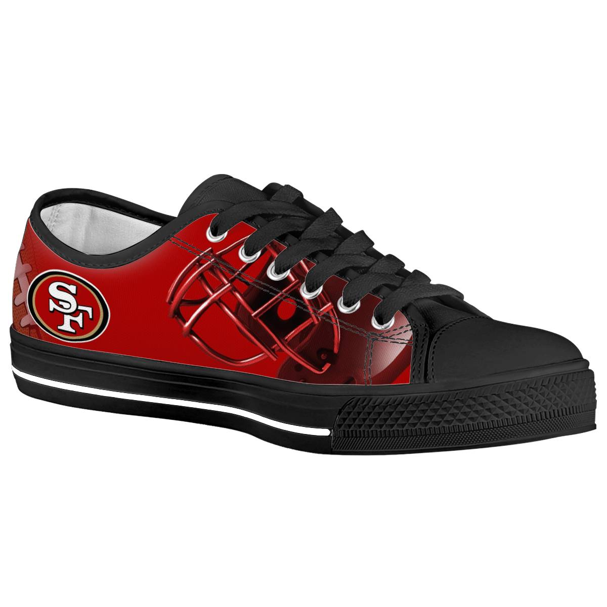 Women's San Francisco 49ers Low Top Canvas Sneakers 007